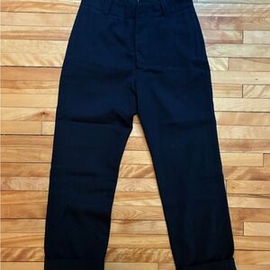 Margaret Howell - Navy Brushed Wool Flannel Trousers